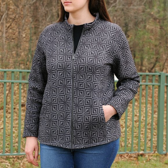 Liz Claiborne Tops - Liz Claiborne Jacket Women’s XXL Zip Front Black Stretch Casual Layering Pockets